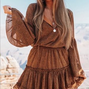 Cheetah Print Boho Dress